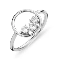 Victoria Silberfarbener Ring mit weißen Steinen