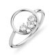 Victoria Silberfarbener Ring mit weißen Steinen