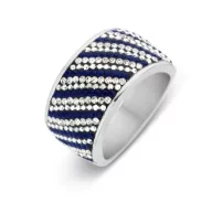 Victoria Silberfarbener Ring mit blauen und weißen Steinen