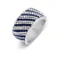 Victoria Silberfarbener Ring mit blauen und weißen Steinen