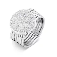 Victoria Silberfarbener Ring mit Weißem Stein