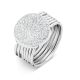 Victoria Silberfarbener Ring mit Weißem Stein