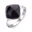 Victoria Silberfarbener Ring mit schwarzem Stein