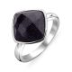 Victoria Silberfarbener Ring mit schwarzem Stein