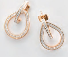Victoria rose gold Farbe mit weißem Stein Ohrringe