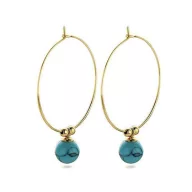 Victoria Goldfarbene Blaue Perlenohrringe