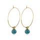 Victoria Goldfarbene Blaue Perlenohrringe