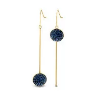 Victoria Goldfarbene Ohrringe mit blauem Muster