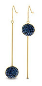 Victoria Goldfarbene Ohrringe mit blauem Muster