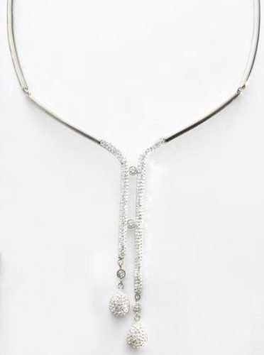 Victoria Silber mit weißem Stein Halskette