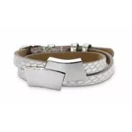 Victoria Silberfarbiges Lederarmband