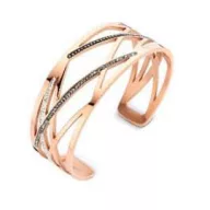   Victoria Roségoldfarbenes Armband mit schwarzen und weißen Steinen