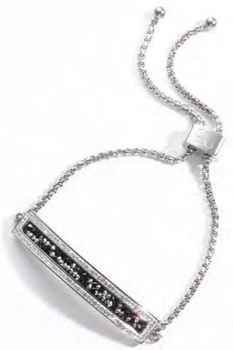 Victoria Armband mit schwarzen und weißen Steinen in Silberfarbe