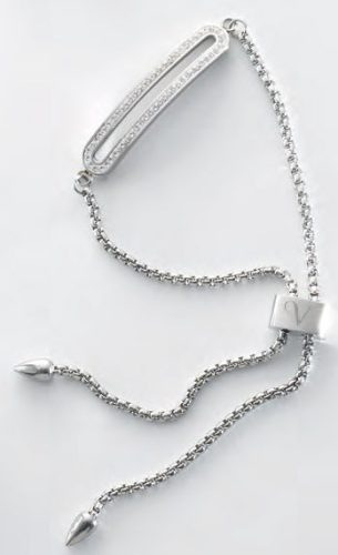 Victoria Silberfarbiges Armband mit weißen Steinen