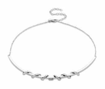 Victoria Silber mit weißem Stein spiralförmig Halskette