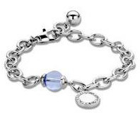 Victoria Silberfarbiges blauer Edelsteinarmband