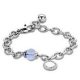 Victoria Silberfarbiges blauer Edelsteinarmband