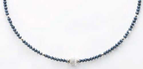 Victoria mit weißem Stein blaue Perle Halskette