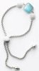Victoria Silberfarbenes blau-weißes Steinarmband