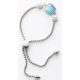 Victoria Silberfarbenes blau-weißes Steinarmband