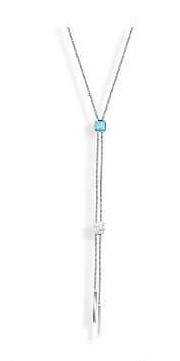 Victoria silberblau mit weißem Stein Halskette