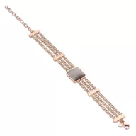 Victoria Rosegoldfarbener brauner Steinarmband
