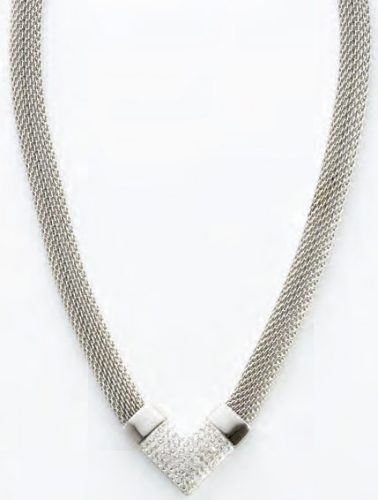 Victoria Silber mit weißem Stein mesh Halskette