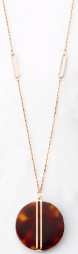 Victoria Rosegoldfarbene Halskette mit braunem Muster