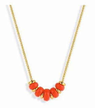 Victoria Goldfarbene rote Perlenkette