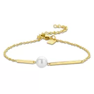 Victoria Goldfarbene Weiße Perlenarmband