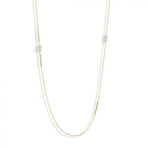 Victoria Goldfarbene weiße Perle Halskette