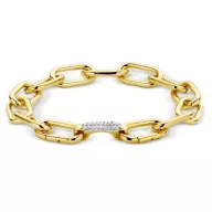 Victoria Goldfarbenes Armband mit weißen Steinen