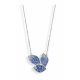 Victoria silber blau mit weißem Stein blütenblatt Halskette