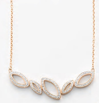 Victoria Rose Gold Farbe mit weißem Stein Halskette