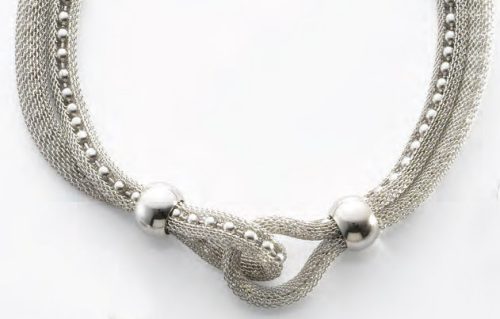 Victoria Silberfarbenes dickes Netz Halskette