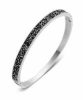 Victoria Silberfarbener Armband mit schwarzen Steinen