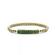 Victoria Goldfarbene grün gemusterte Armband