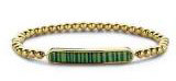 Victoria Goldfarbene grün gemusterte Armband