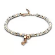 Victoria Rosegold farbenes weißes Perlenarmband