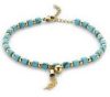 Victoria Goldfarbenes blaues Perlenarmband