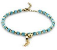 Victoria Goldfarbenes blaues Perlenarmband