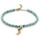 Victoria Goldfarbenes blaues Perlenarmband