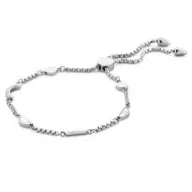 Victoria Silberfarbene weiße Stein Halbmond-Armband