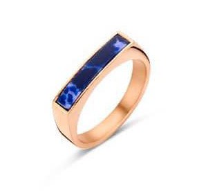 Victoria Rose Gold blau gemusterter Ring