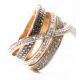 Victoria Roségoldfarbener Ring mit schwarzen und weißen Steinen
