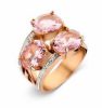 Victoria Rosegoldfarbener weißer, rosa Steinring