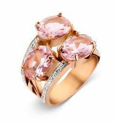 Victoria rose gold weißer rosa Stein Ring