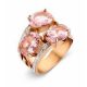 Victoria Rosegoldfarbener weißer, rosa Steinring