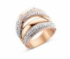 Victoria Roségoldfarbener Ring mit weißen Steinen