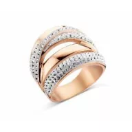 Victoria Roségoldfarbener Ring mit weißen Steinen